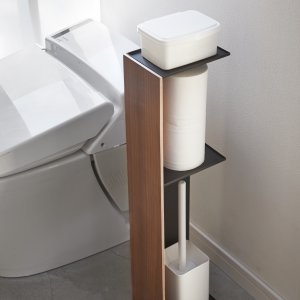 Multifunkčný WC stojan YAMAZAKI Rin Slim, tmavý