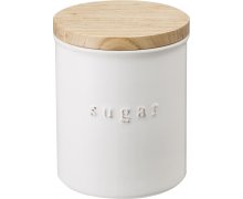 Keramická dóza na cukor (vintage) s dreveným uzáverom YAMAZAKI Tosca Sugar