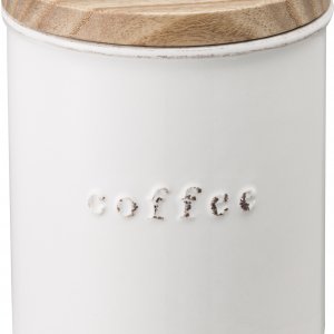 Keramická dóza na kávu (vintage) s dreveným uzáverom YAMAZAKI Tosca Coffee