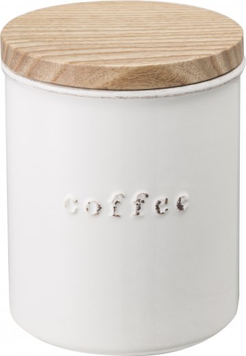 Keramická dóza na kávu (vintage) s dreveným uzáverom YAMAZAKI Tosca Coffee