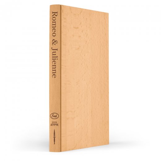 Drevená doska na krájanie - kniha Romeo & Julienne, 15 x 24 cm., buk