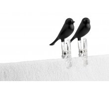 Sada štipcov na prádlo (vtáčiky) QUALY Peg Sparrow, čierne
