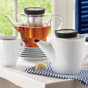 Porcelánová čajová konvica 1 l, biela/čierna VIVA SCANDINAVIA Anytime