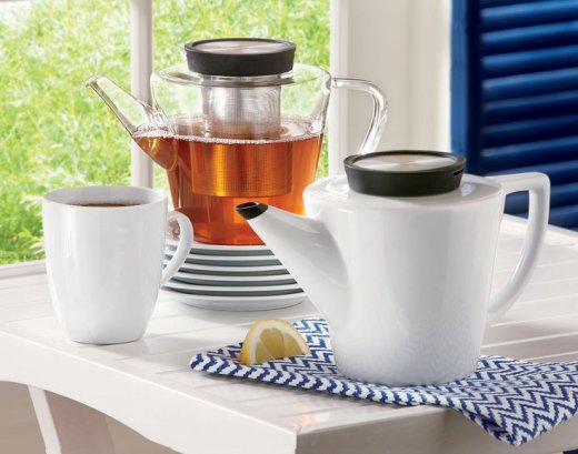 Porcelánová čajová konvica 1 l, biela/čierna VIVA SCANDINAVIA Anytime