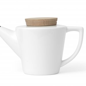 Čajová konvica 1 l, (porcelán, drevo) VIVA SCANDINAVIA Anytime, biela