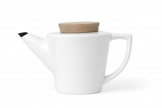 Čajová konvica 1 l, (porcelán, drevo) VIVA SCANDINAVIA Anytime, biela