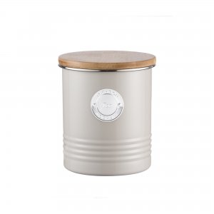 Retro dóza na čaj (kov, bambus) TYPHOON Living Tea, 1L, svetlá kávová