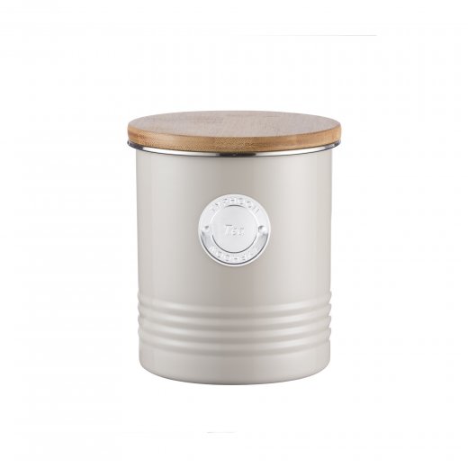 Retro dóza na čaj (kov, bambus) TYPHOON Living Tea, 1L, svetlá kávová