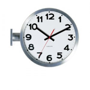 Obojstranné nástenné hodiny KARLSSON Double Sided, 38 cm., hliník
