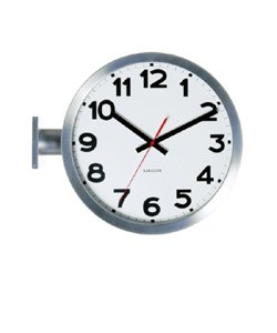 Obojstranné nástenné hodiny KARLSSON Double Sided, 38 cm., hliník