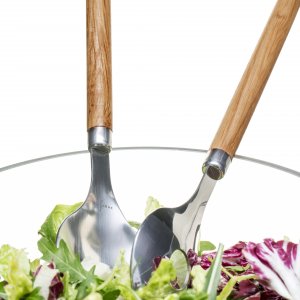 Šalátové servírovacie nástroje SAGAFORM Oval Oak Utensils (dub, nerez)