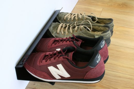 Nástenná polica na topánky J-ME Shoe Rack, 40 cm, čierna