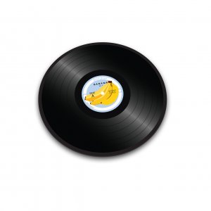 Sklenená podložka JOSEPH JOSEPH Worktop Saver 30 cm. "Vinylová LP platňa"