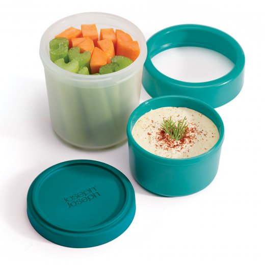 Dvojdielna sada desiatových nádobiek na zeleninu, müsli/jogurt JOSEPH JOSEPH GoEat™, 100/240ml, modrozelená
