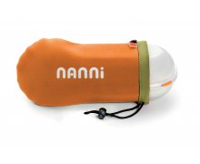 Dvojdielny závesný lunch box IRIS Nanni s príborom, 0,7 l. biely/oranžový obal
