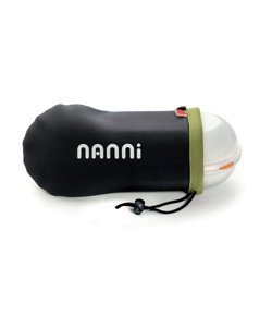 Dvojdielny závesný lunch box IRIS Nanni s príborom, 0,7 l. biely/čierny obal