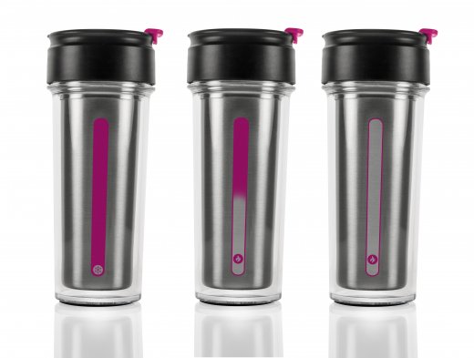 Cestovný termohrnček s indikáciou hladiny a teploty nápoja LES ARTISTES PARIS Smart Mug, 380 ml.