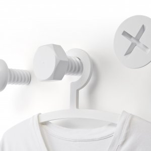 Vešiaky QUALY Screw Collection - biela