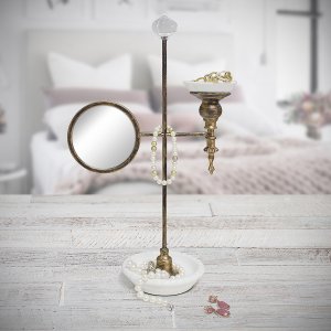 Stojan na šperky so zrkadlom BALVI Boudoir (kov, porcelán)