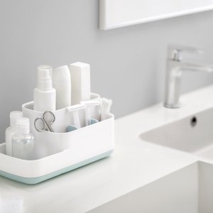 Kúpeľňový stojan na zubné kefky, hygienické potreby, kozmetiku JOSEPH JOSEPH EasyStore™ modrá