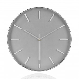 Nástenné hodiny ANDREA HOUSE, 30 cm, šedé/chróm