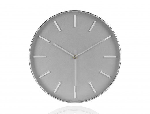 Nástenné hodiny ANDREA HOUSE, 30 cm, šedé/chróm