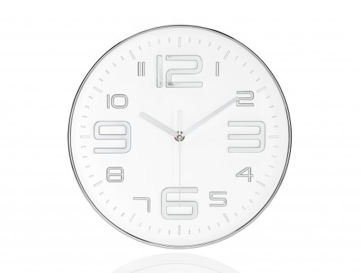 Nástenné hodiny ANDREA HOUSE (kov) 30 cm, biele/chróm