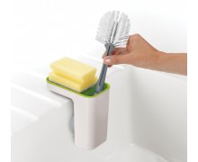 Držiak na čistiace potreby s prísavkami určený na hranu drezu JOSEPH JOSEPH Sink Pod™, biely/zelený