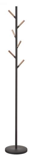 Stojanový vešiak YAMAZAKI Plain Pole Hanger, čierny (kov, drevo)