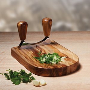 Kolískový krájač na bylinky s doskou (akácia) KITCHEN CRAFT