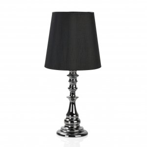 Dekoratívna stolová lampa ANDREA HOUSE, čierna (nikel, textil)