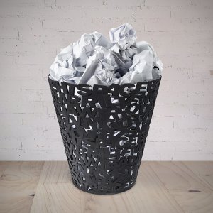 Kancelársky odpadkový kôš BALVI Letters, (plast) čierny