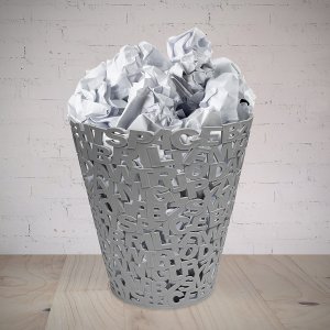 Kancelársky odpadkový kôš BALVI Letters, (plast) šedý