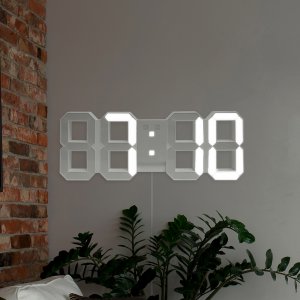 Nástenné hodiny s budením a diaľkovým ovládaním BALVI Digital L, biele