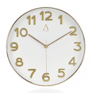 Nástenné hodiny ANDREA HOUSE (30 cm,) biele/zlaté