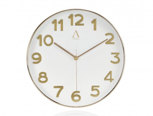 Nástenné hodiny ANDREA HOUSE (30 cm,) biele/zlaté
