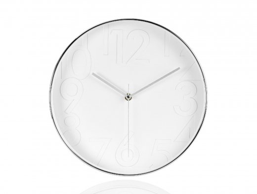 Nástenné hodiny ANDREA HOUSE (30 cm,) biele/chróm