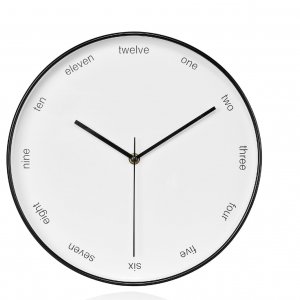 Moderné nástenné hodiny ANDREA HOUSE (30,5 cm.) čierne/biele