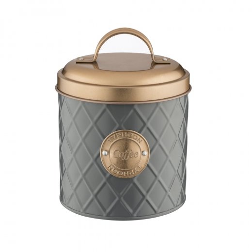 Dóza na kávu TYPHOON Living Copper Lid Coffee, (šedá, medená)