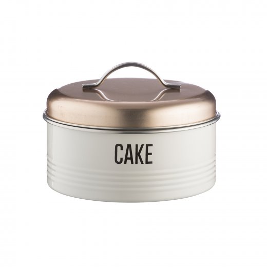 Kovová dóza na koláč TYPHOON Vintage Copper Cake, (meď, biela)