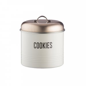 Kovová dóza na čajové pečivo TYPHOON Vintage Copper Cookies, (meď, biela)