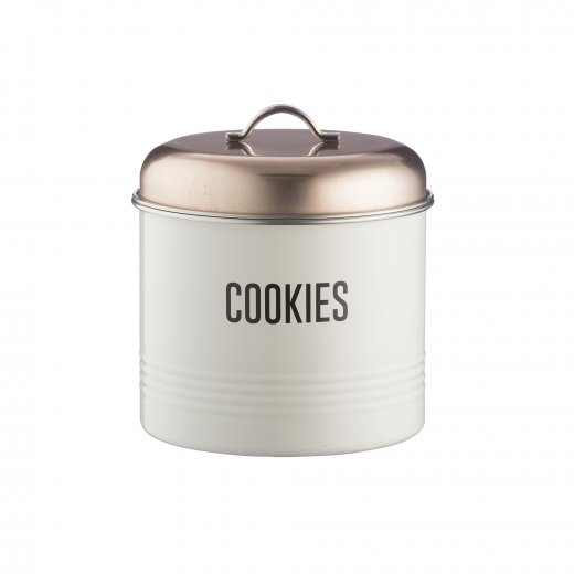 Kovová dóza na čajové pečivo TYPHOON Vintage Copper Cookies, (meď, biela)