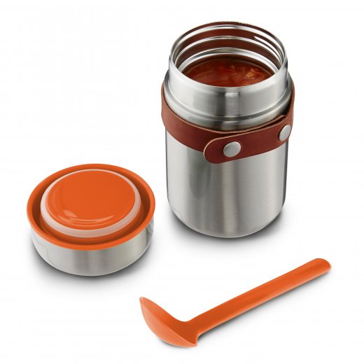 Termoska na jedlo s lyžicou BLACK-BLUM Food Flask, 400ml, nerez/oranžová