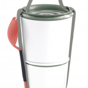 Misky na jedlo s popruhom a lyžicou Black-Blum (300/550 ml.) biela, olivová