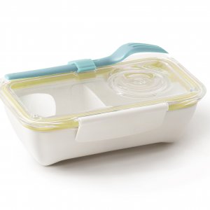 Lunch box BLACK-BLUM Bento s vidličkou, biely/medový), 500 ml.