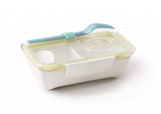 Lunch box BLACK-BLUM Bento s vidličkou, biely/medový), 500 ml.