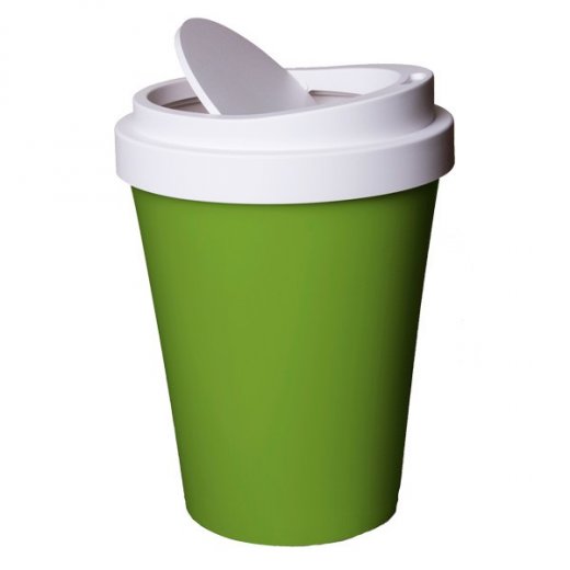 Odpadkový kôš QUALY Coffee Bin, (káva so sebou) zelený-biely