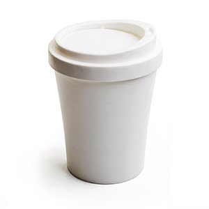 Odpadkový kôš QUALY Coffee Bin, (káva so sebou) biely