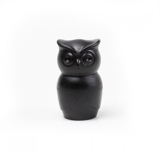 Dekoratívny mlynček na korenie/soľ QUALY Tasty Owl, (sova) čierny
