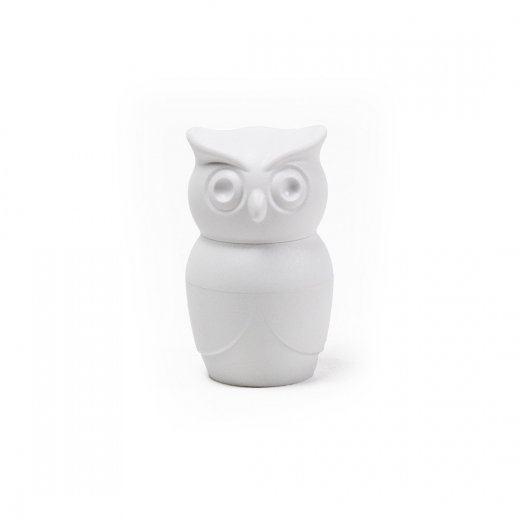 Dekoratívny mlynček na soľ/korenie QUALY Tasty Owl, (sova) biely